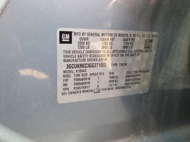 2016 CHEVROLET 1500 SILVE - 3GCUKREC3GG271952