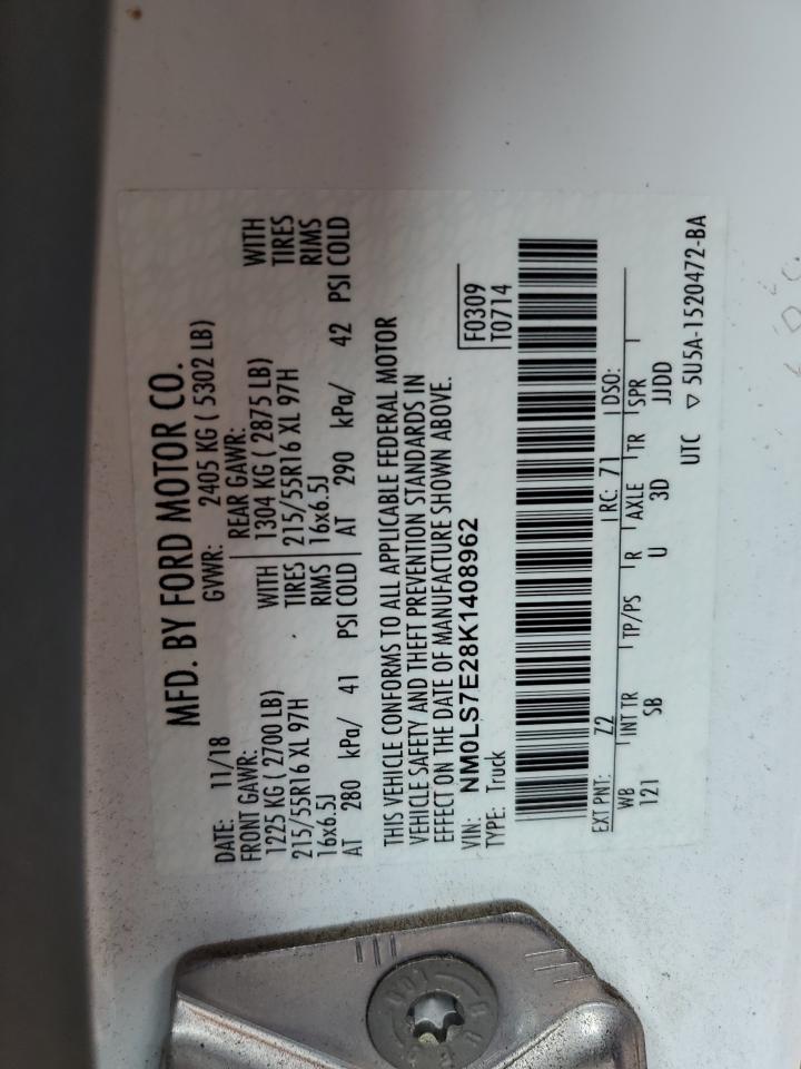 NM0LS7E28K1408962 FORD TRANSIT 2019