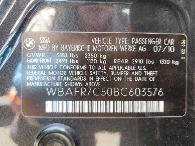 2011 BMW 535 I VIN: WBAFR7C50BC603576 Lot: 62965774