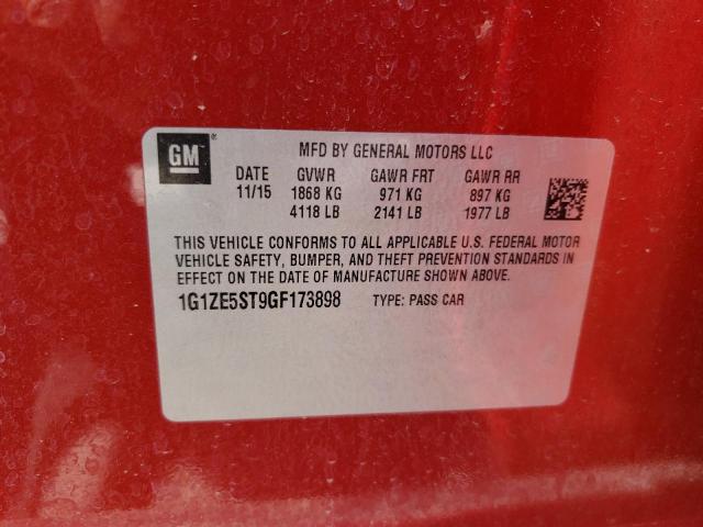 2016 Chevrolet Malibu Lt VIN: 1G1ZE5ST9GF173898 Lot: 61813224