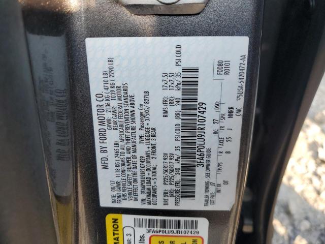 VIN 3FA6P0LU9JR107429 2018 Ford Fusion, Se Hybrid no.12