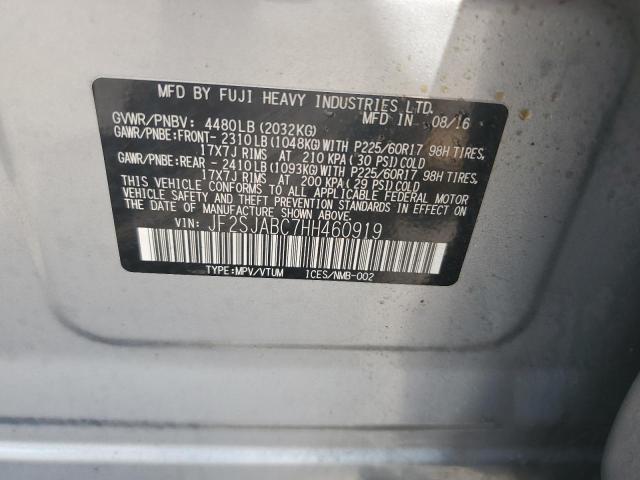 2017 SUBARU FORESTER 2 - JF2SJABC7HH460919