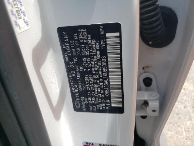 2019 Hyundai Tucson Limited VIN: KM8J33AL1KU890893 Lot: 62351624