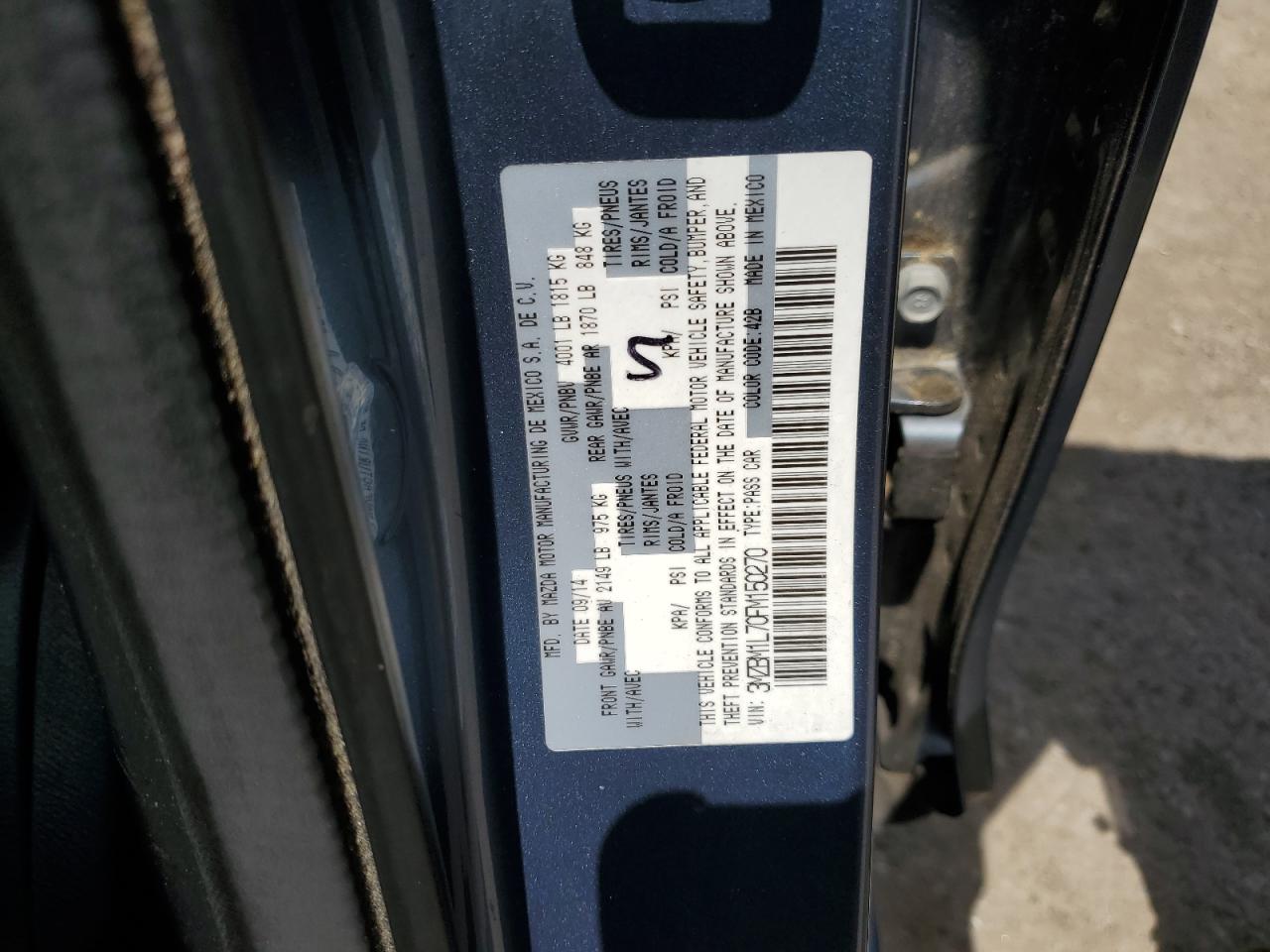 3MZBM1L70FM150270 2015 Mazda 3 Touring