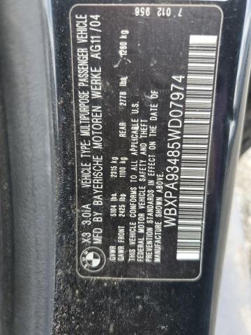 2005 BMW X3 3.0I VIN: WBXPA93485WD07974 Lot: 61478264