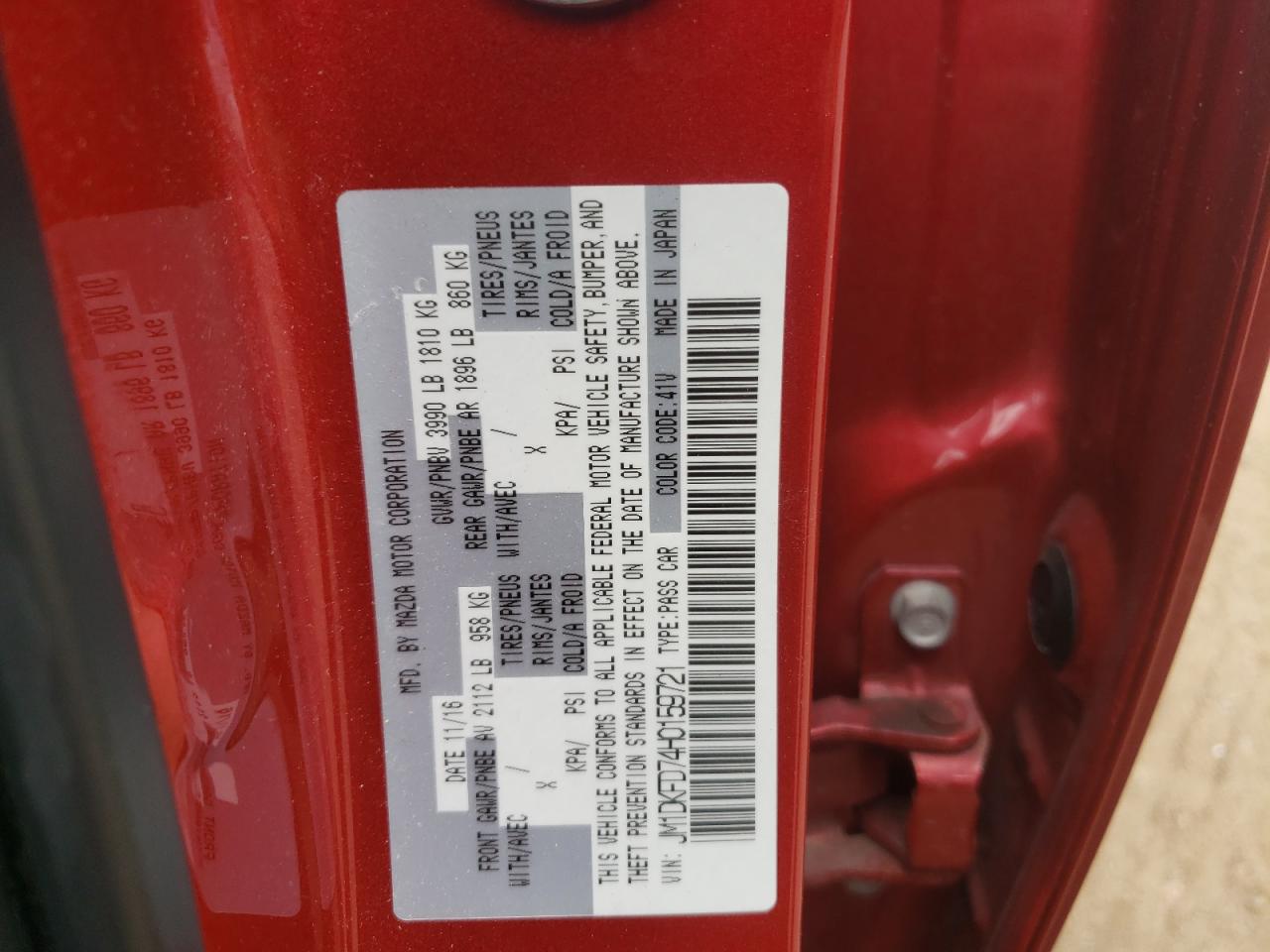 JM1DKFD74H0159721 2017 Mazda Cx-3 Grand Touring