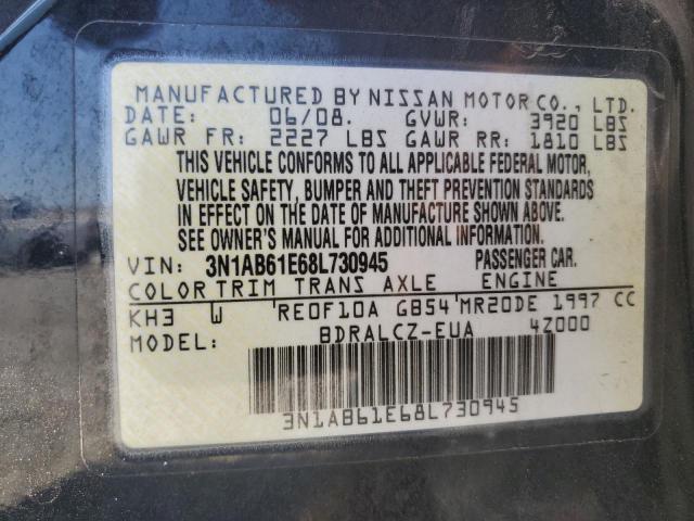 2008 Nissan Sentra 2.0 VIN: 3N1AB61E68L730945 Lot: 61875544