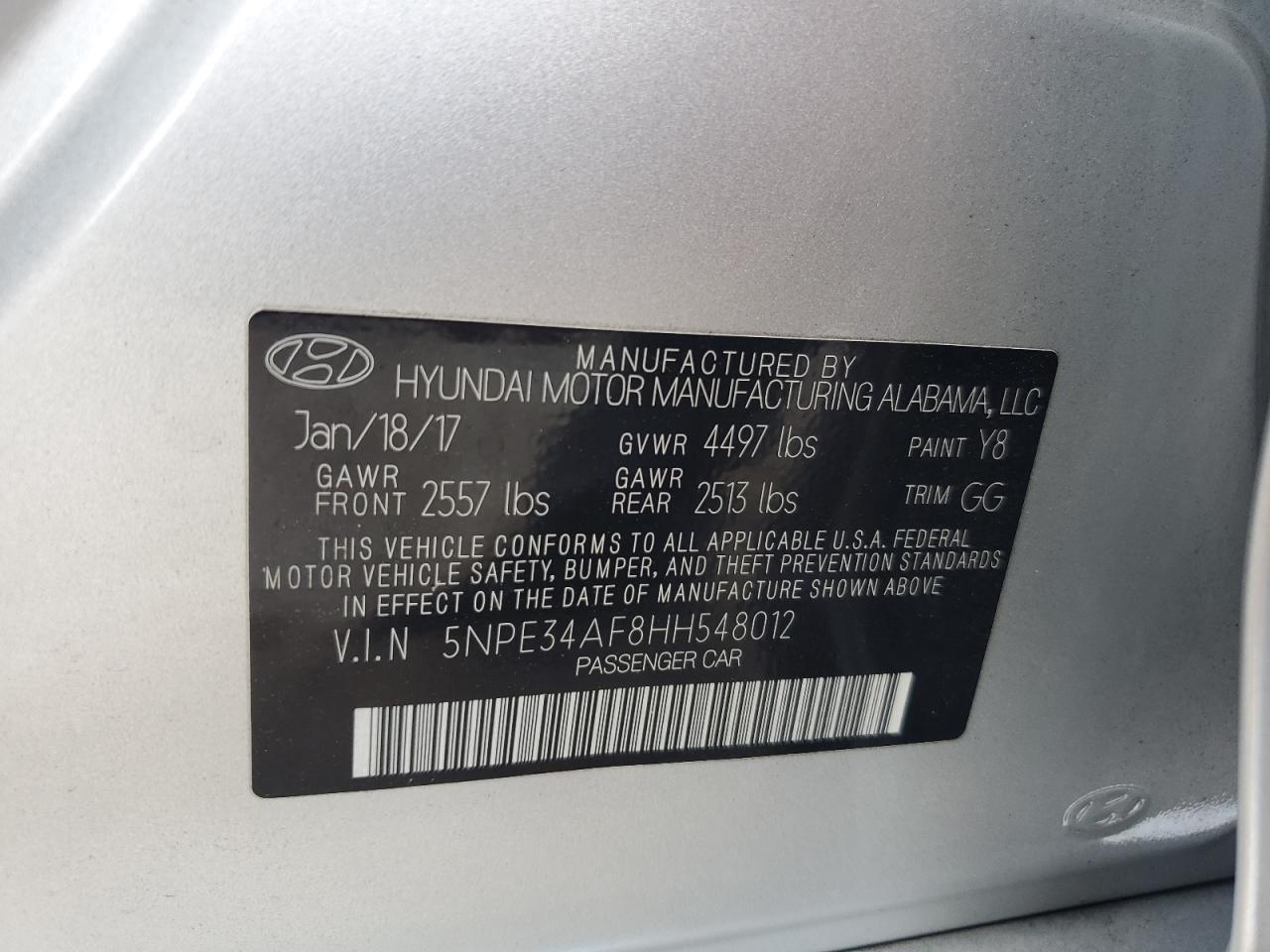 5NPE34AF8HH548012 2017 Hyundai Sonata Sport