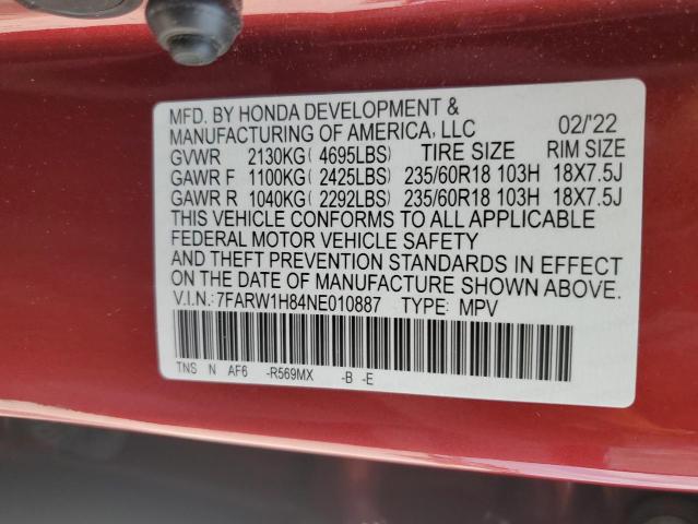 2022 HONDA CR-V EXL - 7FARW1H84NE010887