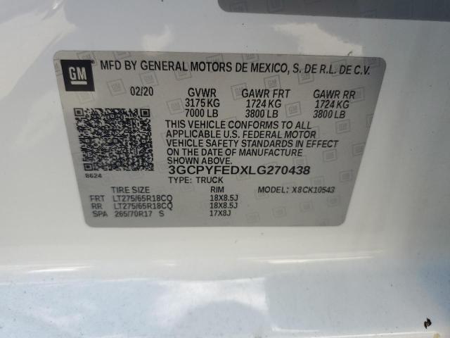 3GCPYFEDXLG270438 Chevrolet All Models SILVERADO 12