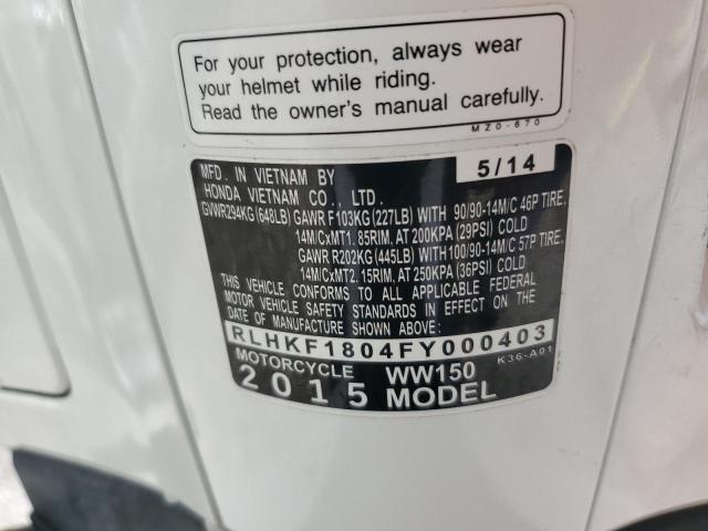 2015 HONDA PCX 150 - RLHKF1804FY000403