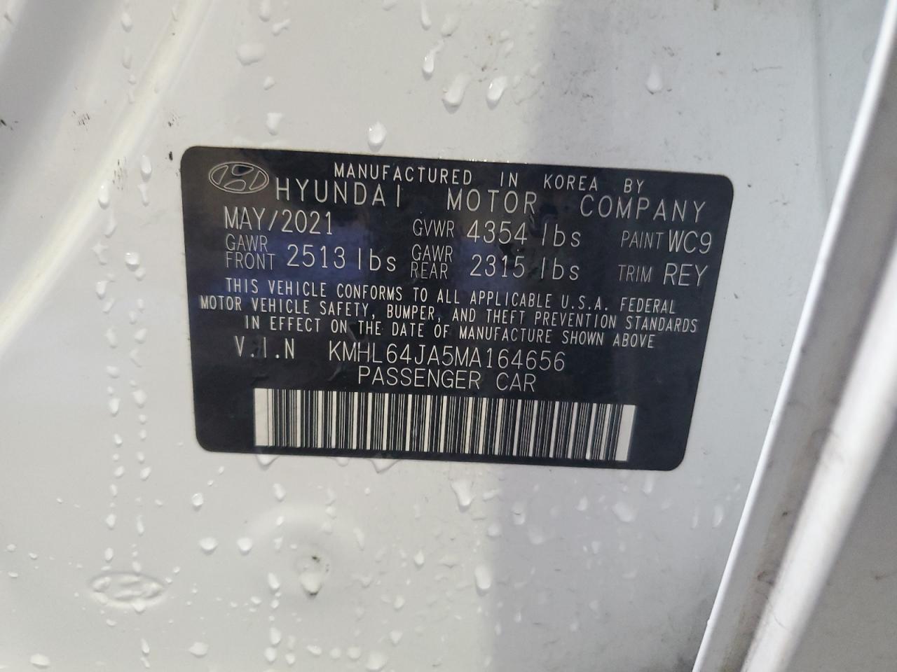 KMHL64JA5MA164656 2021 Hyundai Sonata Sel