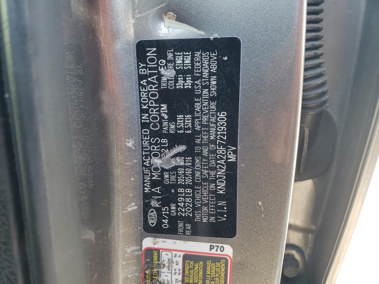 KNDJN2A28F7219306 2015 Kia Soul