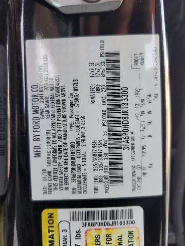 VIN 3FA6P0HD8JR183300 2018 Ford Fusion, SE no.12