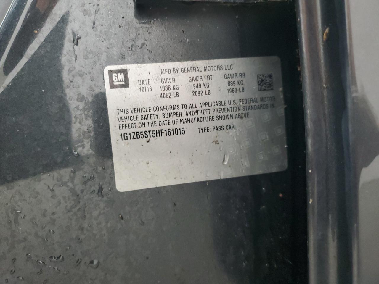 1G1ZB5ST5HF161015 CHEVROLET MALIBU 2017