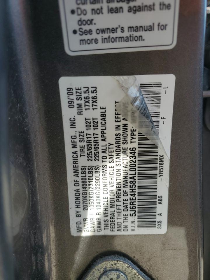 5J6RE4H58AL002346 2010 Honda Cr-V Ex