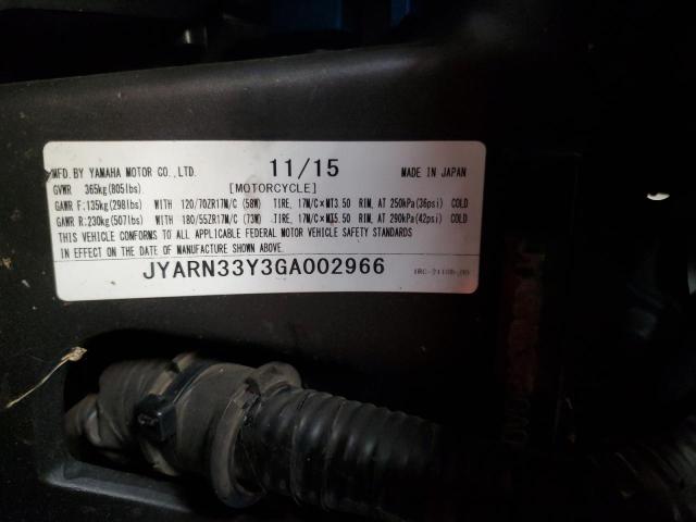 2016 YAMAHA FZ09 C JYARN33Y3GA002966