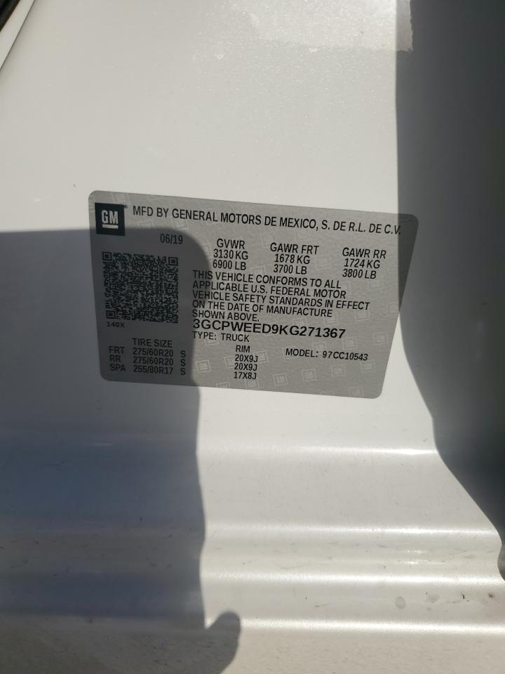 3GCPWEED9KG271367 CHEVROLET ALL Models 2019