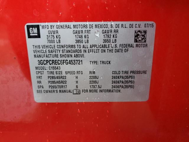 2015 CHEVROLET SILV1500 4 3GCPCREC6FG453721