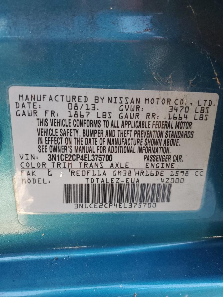 3N1CE2CP4EL375700 2014 Nissan Versa Note S