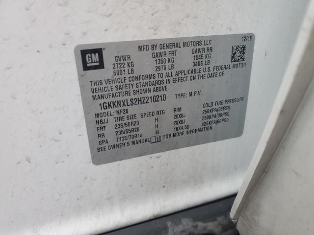 2017 GMC Acadia Denali VIN: 1GKKNXLS2HZ210210 Lot: 62225194