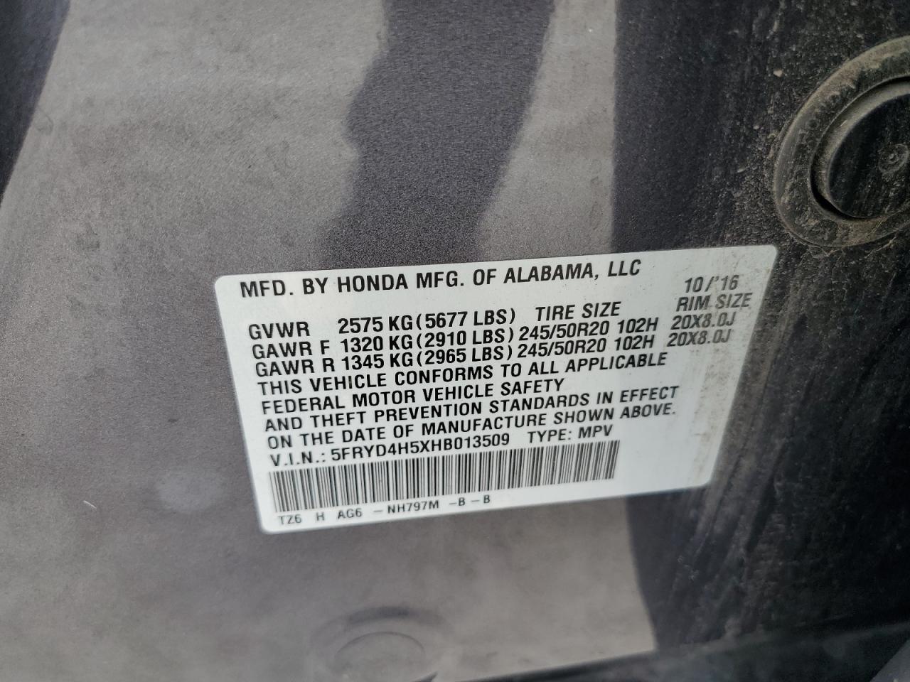 5FRYD4H5XHB013509 2017 Acura Mdx Technology