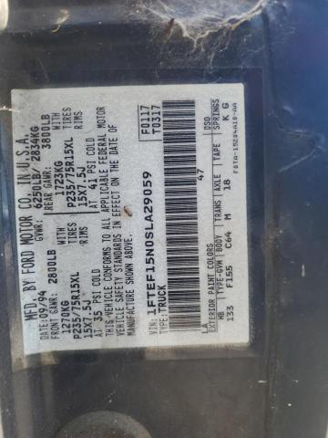 1995 Ford F150 VIN: 1FTEF15N0SLA29059 Lot: 61509294