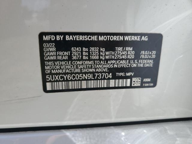 VIN 5UXCY6C05N9L73704 2022 BMW X6, Xdrive40I no.13