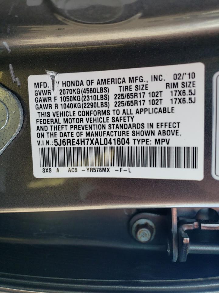 5J6RE4H7XAL041604 2010 Honda Cr-V Exl