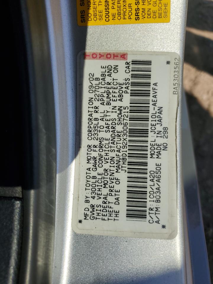 JTHBD192X30067215 2003 Lexus Is 300