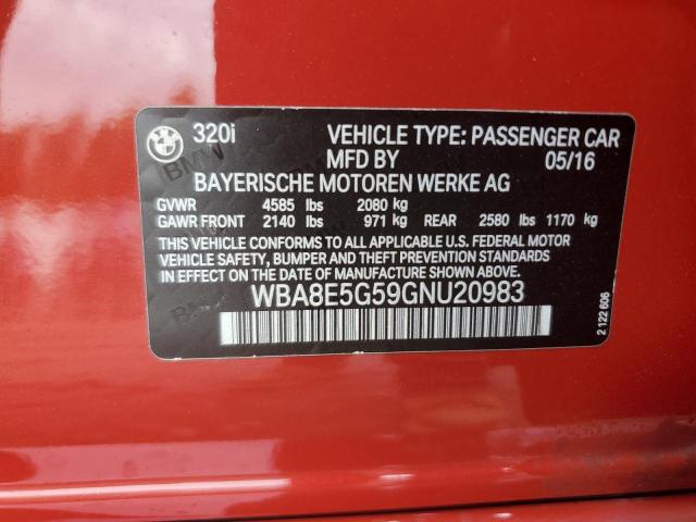 VIN WBA8E5G59GNU20983 2016 BMW 3 Series, 320 XI no.12