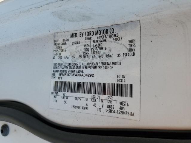 2009 Ford Explorer Xlt VIN: 1FMEU73E49UA34292 Lot: 61995384