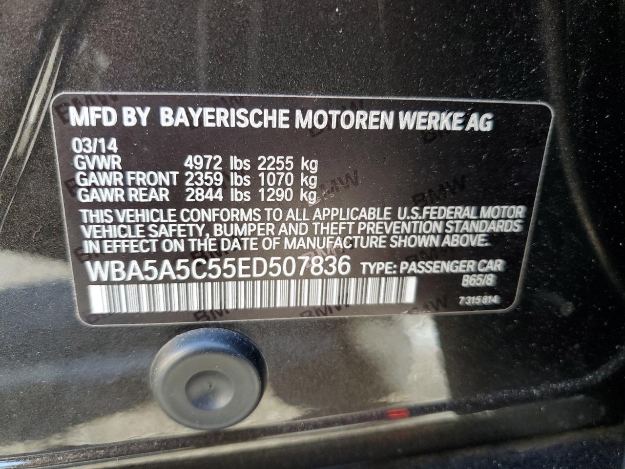 WBA5A5C55ED507836 2014 BMW 528 I