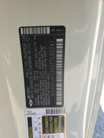 2007 Mini Cooper S VIN: WMWMF73557TL85741 Lot: 61087144