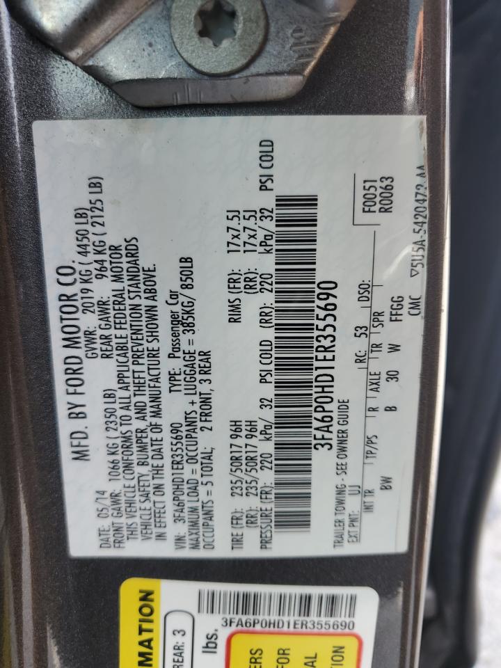 Lot #2872108184 2014 FORD FUSION SE