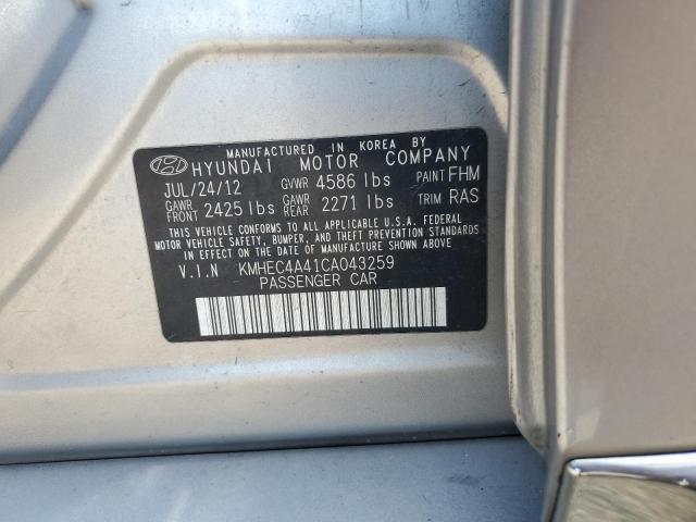 2012 Hyundai Sonata Hybrid VIN: KMHEC4A41CA043259 Lot: 61583324