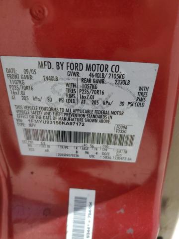 2006 Ford Escape Xlt VIN: 1FMYU93156KA97172 Lot: 61508394