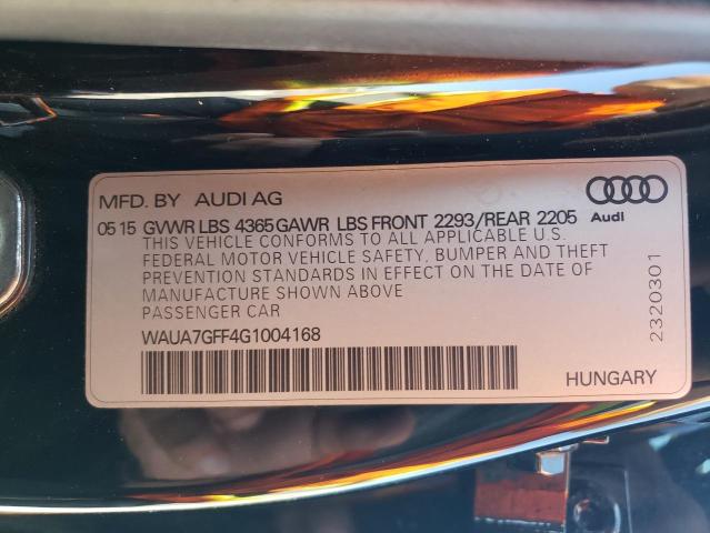 2016 Audi A3 Premium VIN: WAUA7GFF4G1004168 Lot: 61752924