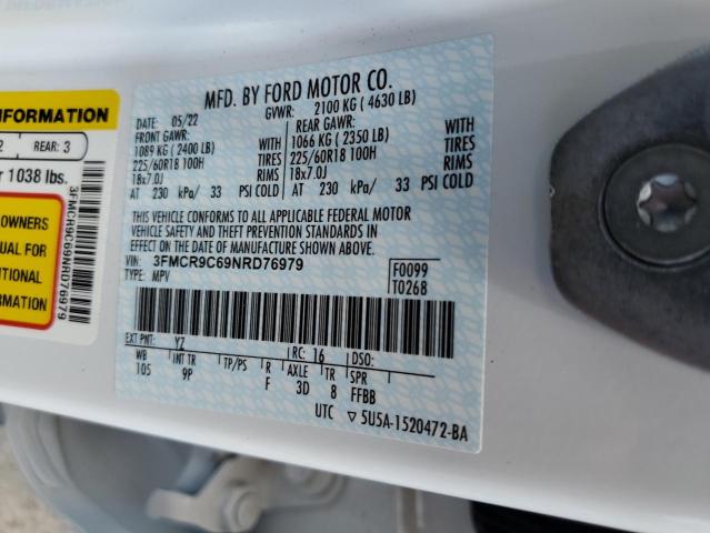 2022 Ford Bronco Sport Outer Banks VIN: 3FMCR9C69NRD76979 Lot: 61701564