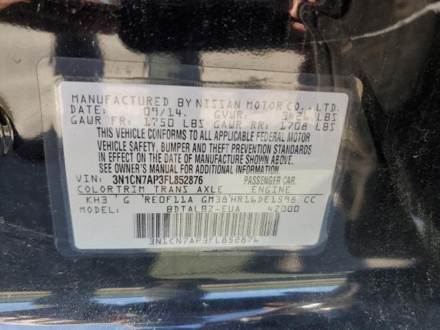 2015 NISSAN VERSA S - 3N1CN7AP3FL852876