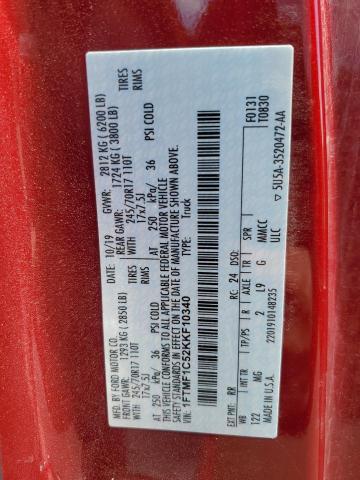 2019 FORD F150 - 1FTMF1C52KKF10340