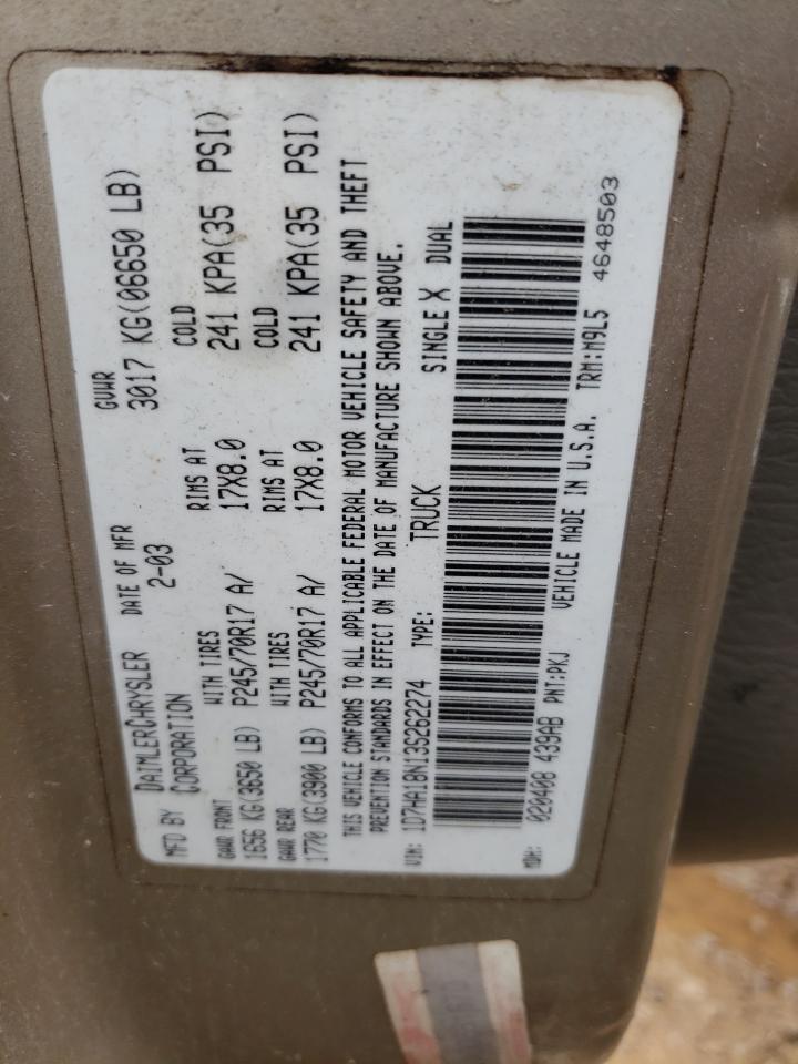 1D7HA18N13S262274 2003 Dodge Ram 1500 St