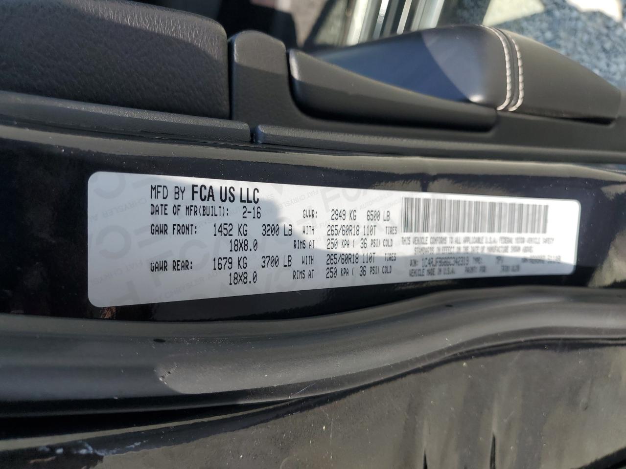 1C4RJFBG6GC342319 2016 Jeep Grand Cherokee Limited