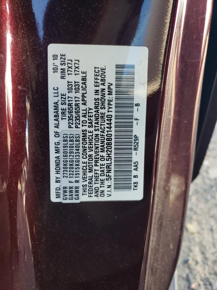 5FNRL5H20BB014440 2011 Honda Odyssey Lx