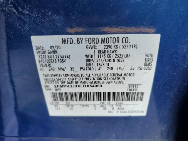 VIN 2FMPK3J9XLBA54069 2020 Ford Edge, Sel no.13