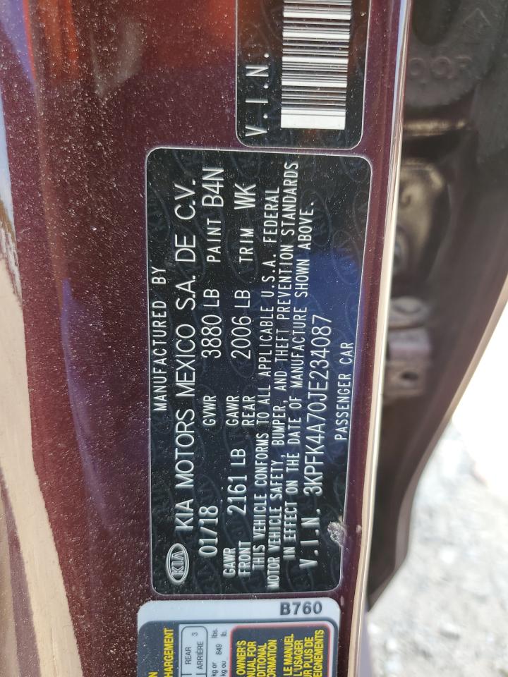 3KPFK4A70JE234087 2018 Kia Forte Lx