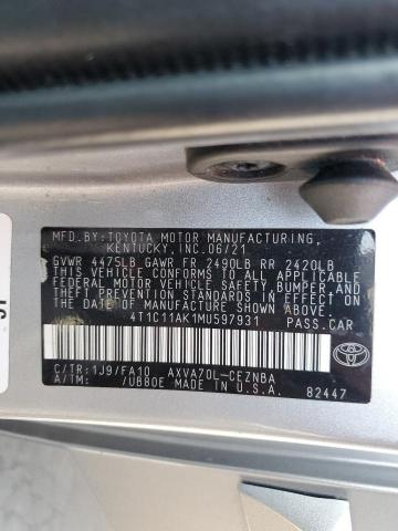 VIN 4T1C11AK1MU597931 2021 Toyota Camry, LE no.13