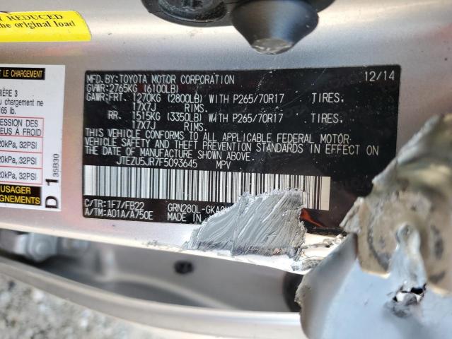 2015 TOYOTA 4RUNNER SR JTEZU5JR7F5093645  64022764