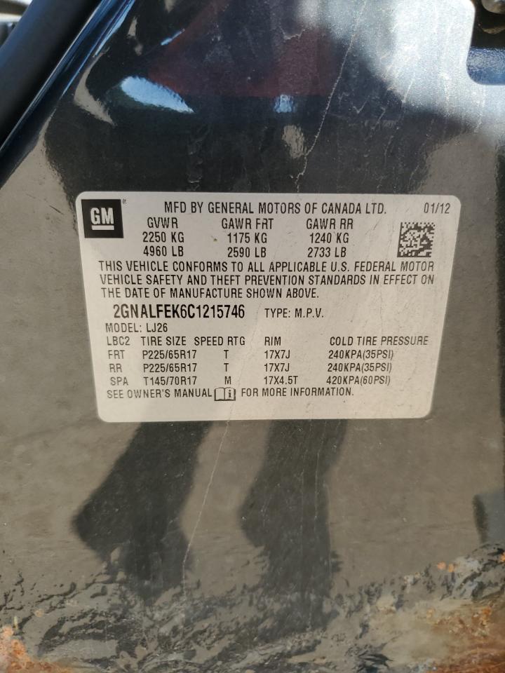 2GNALFEK6C1215746 2012 Chevrolet Equinox Ltz