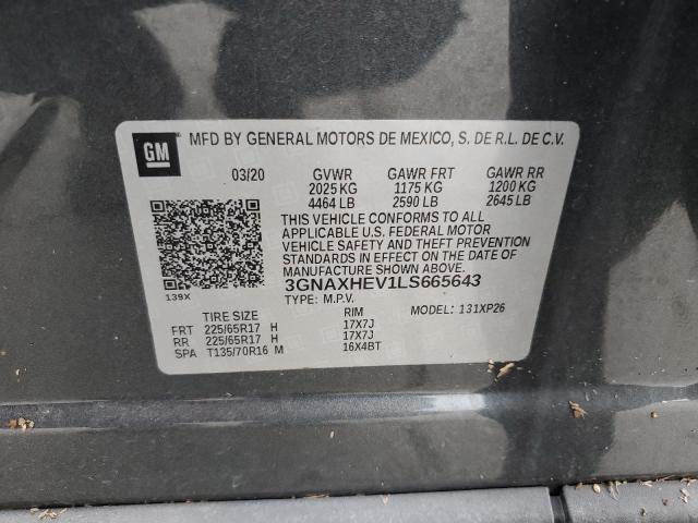 2020 CHEVROLET EQUINOX LS 3GNAXHEV1LS665643  64255064